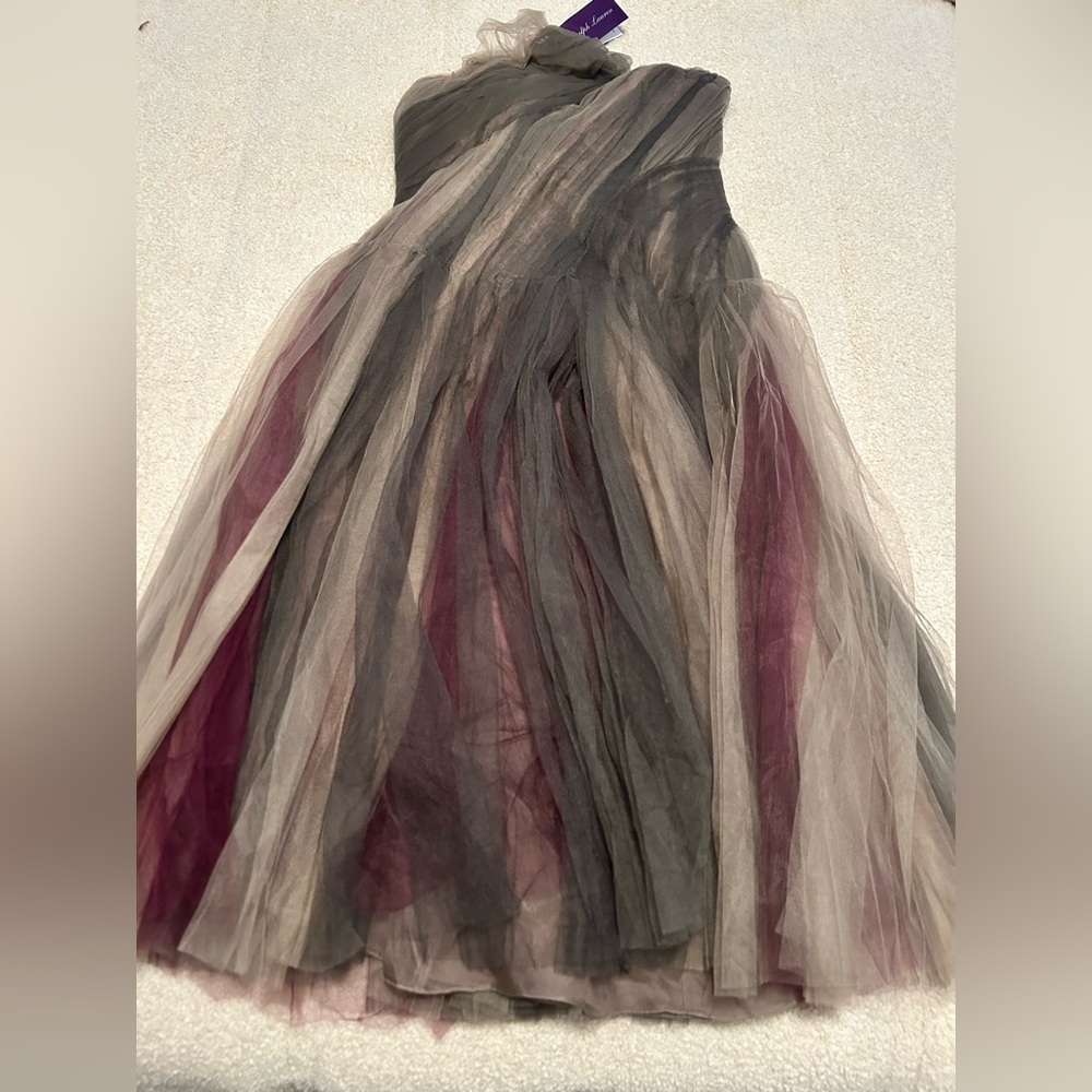Ralph Lauren Purple Label Tulle Strapless Evening Dress - Picture 4 of 6